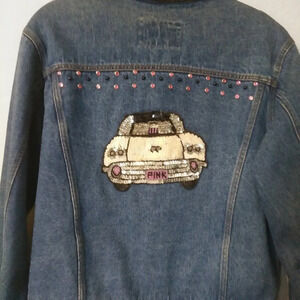 Vintage Boom Boom Jean Jacket Sequin Car